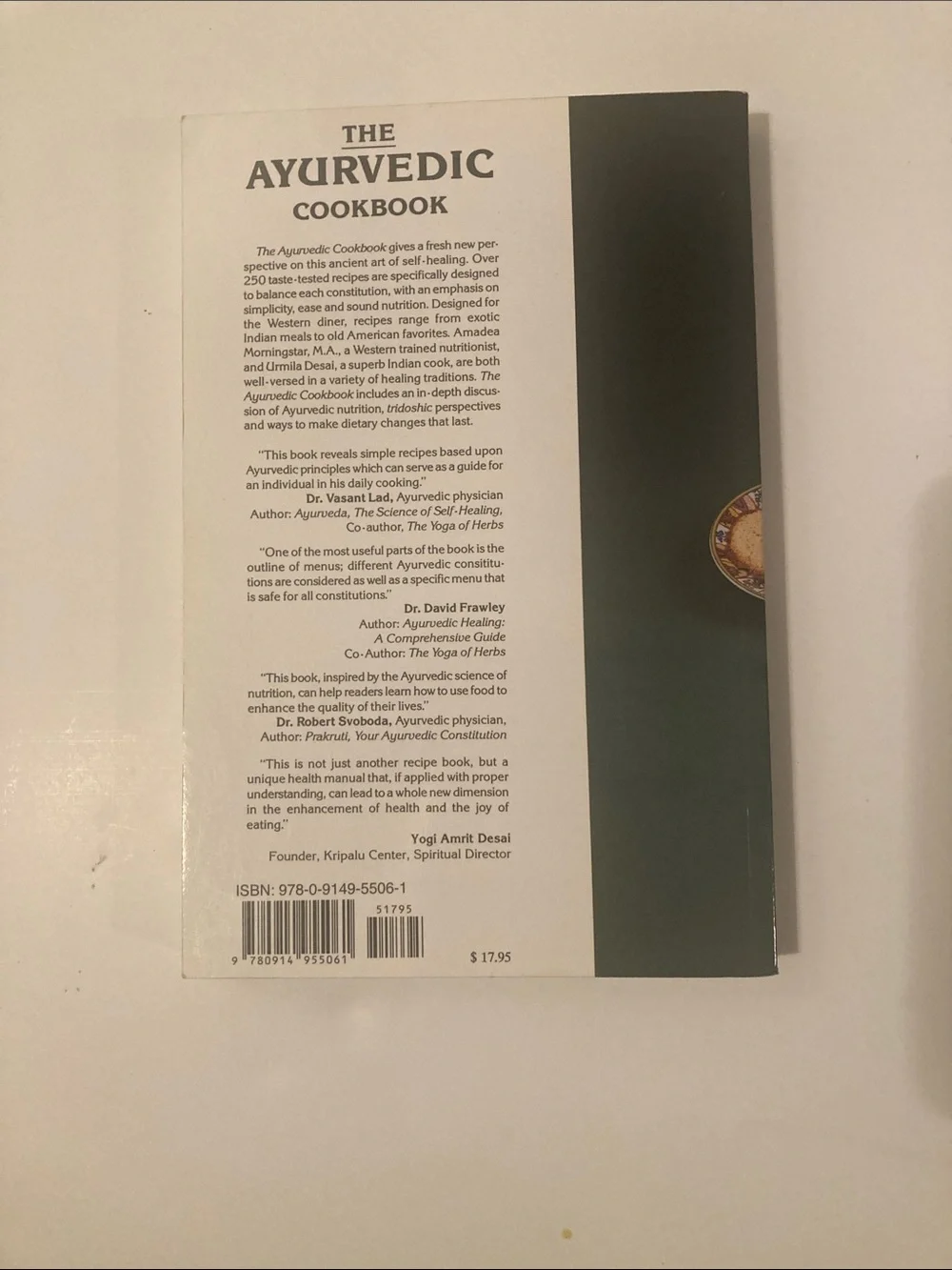 The Ayurvedic Cookbook - Green and Pink Cover
